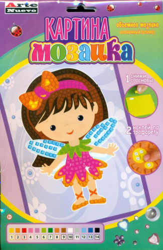 Картина мозаика "Фея", объемная мозаика из EVA