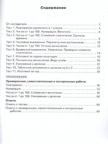 Математика 2 класс. Контрольно-измерительные материалы. ФГОС