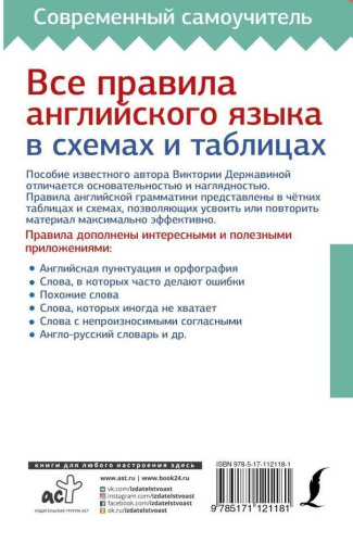 Все правила английского языка в схемах и таблицах. Современный самоучитель