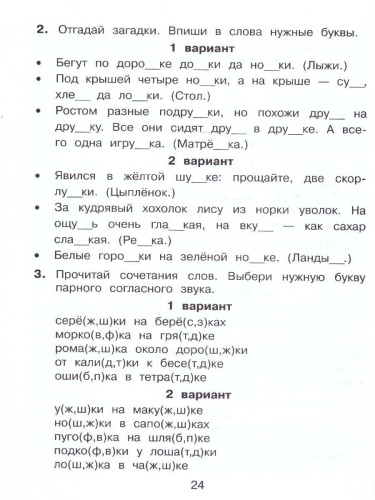 Правописание парных, непроизносимых и удвоенных согласных 2-3 классы. Тренажёр по русскому языку
