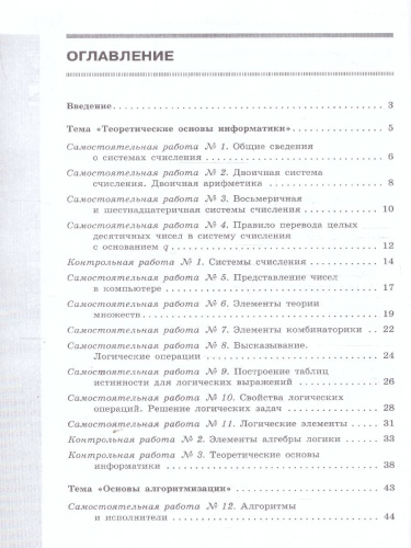 Информатика 8 класс. Самостоятельные и контрольные работы