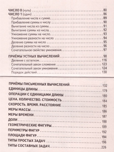 Таблицы по математике для начальной школы