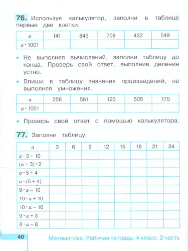 Математика 4 класс. Рабочая тетрадь в 2-х частях. Комплект. ФГОС