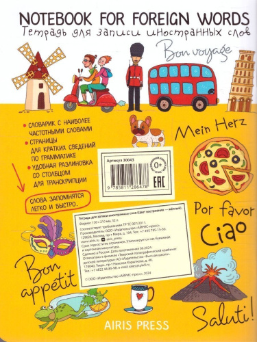 Тетрадь для записи иностранных слов "Цвет настроения-жёлтый"