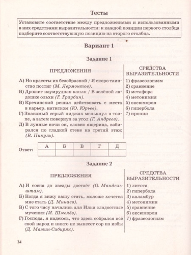 ЕГЭ и ОГЭ. Русский язык. Средства выразительности на ЕГЭ и ОГЭ