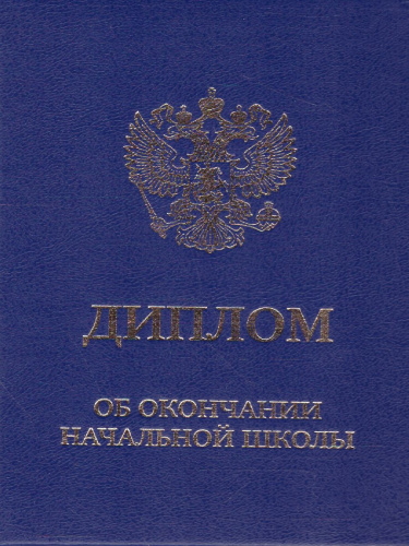 Диплом об окончании начальной школы тройной син/бумвинил