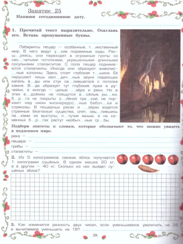 Летняя гимназия на дому для каникул между 2 и 3 классами. Русский язык. Чтение. Работа с текстом. Математика