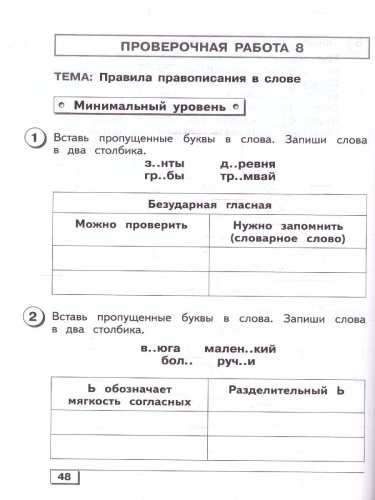 Русский язык 4 класс. Проверочные работы. Для обучающихся с интеллектуальными нарушениями