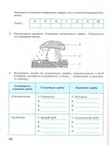 Биология 5 класс. Рабочая тетрадь. ФГОС