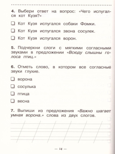 Русский язык 1 класс. Тетрадь для проверочных работ