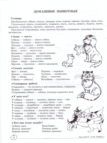 Учим слова и предложения. Домашняя логопедическая тетрадь. 4-5 лет. Тетрадь 1