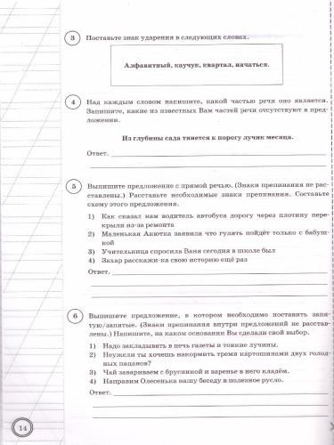 ВПР Русский язык 5 класс. 10 вариантов. ФИОКО СТАТГРАД ТЗ ФГОС