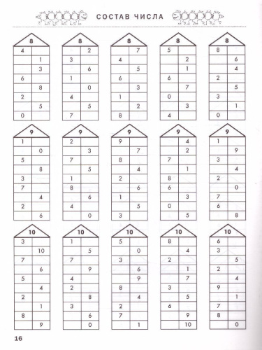 3000 примеров по математике 1 класс. Счёт в пределах десятка. Состав числа