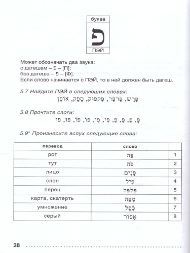 Иврит. Тренажер по письму и чтению. Школа иврита