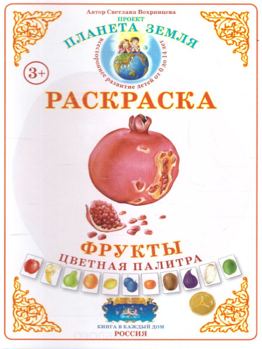 Раскраска Цветная палитра "Фрукты"