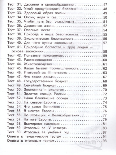 Окружающий мир 3 класс. Контрольно-измерительные материалы. ФГОС