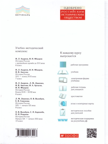 История России 8 класс. Учебник. ИКС. Вертикаль. ФГОС