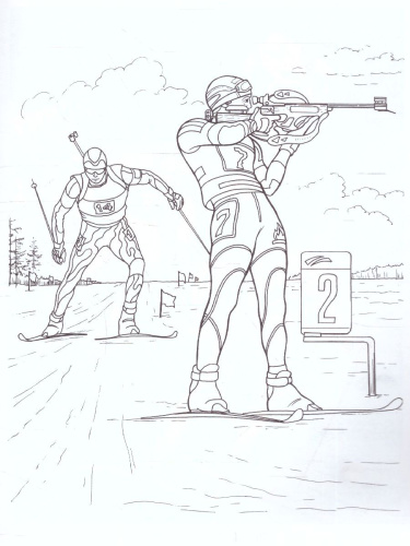Раскраска "Зимние виды спорта"