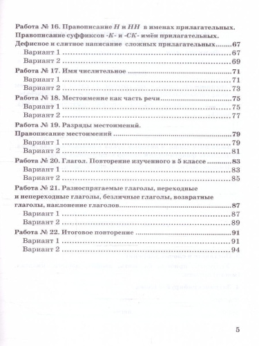 Русский язык 6 класс. Зачетные работы к учебнику М. Баранова