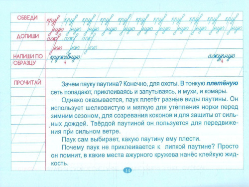 Тренажёр по чистописанию. Подготовка к контрольному списыванию 4 класс