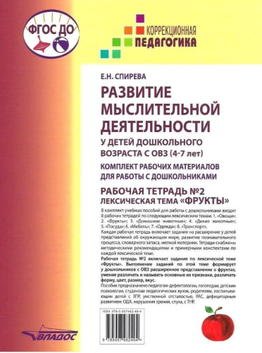 Развитие мыслительной деятельности у детей дошкольного возраста с ОВЗ (4-7 лет). Рабочая тетрадь № 2