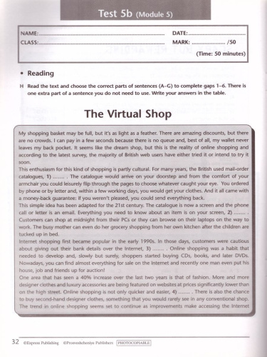 Английский язык 11 класс. Звездный английский Starlight. Контрольные задания