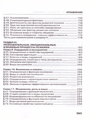 Психология в схемах и таблицах: учебное пособие