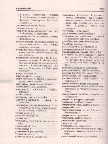 Мини-словарь русско-французский, французско-русский.