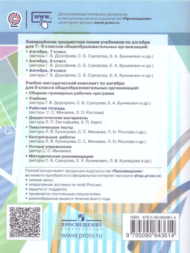 Алгебра 9 класс. Рабочая тетрадь в 2-х частях. Часть 1. К учебнику Никольского. ФГОС