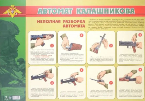 Плакат. Автомат Калашникова: неполная разборка. Формат А2