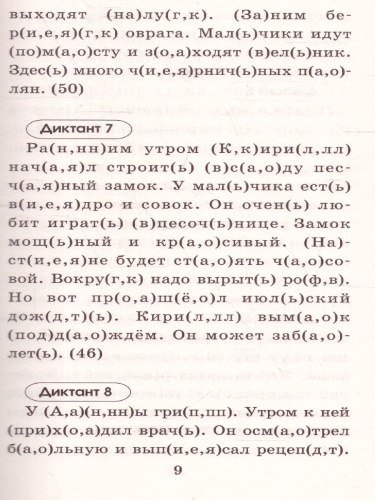 Русский язык 3 класс. Подготовка к контрольным диктантам