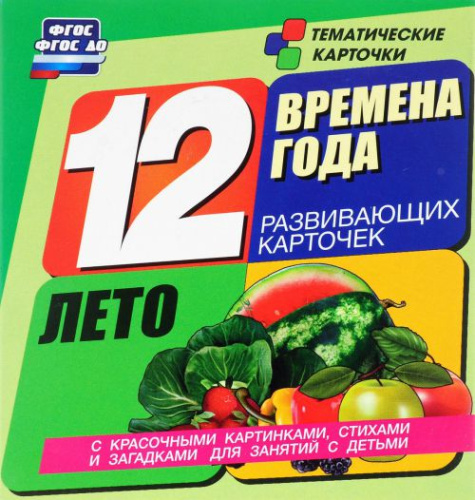 Времена года. Лето: 12 карточек для занятий с детьми