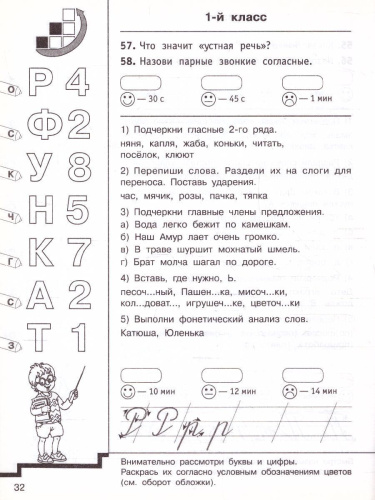 Русский язык 1 класс. Быстро повторим - быстро проверим