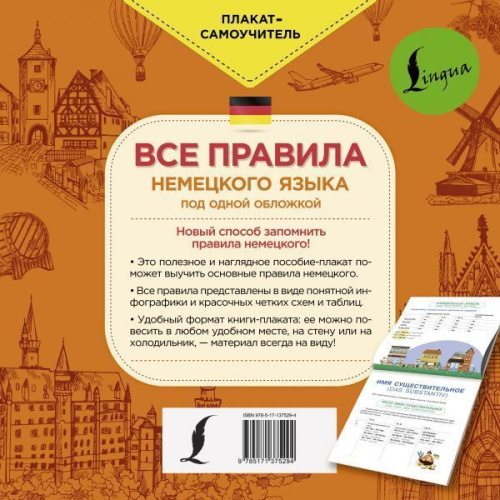 Все правила немецкого языка /Плакат-самоучитель