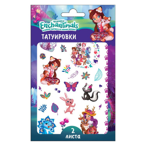 Наклейки - татуировки «Энчантималс», 2 листа, диз. 1