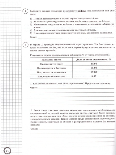 ВПР Обществознание 7 класс 10 вариантов. Типовые задания. ФГОС