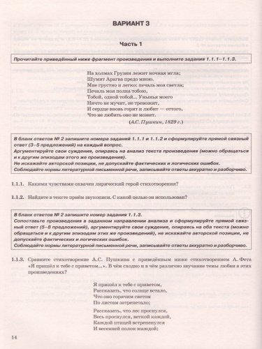 ОГЭ 2021 Литература 14 вариантов ТВЭЗ