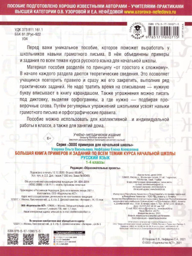Русский язык 1-4 класс. Большая книга примеров и заданий по всем темам курса
