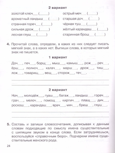 Тренажер для учащихся 1-4 класс. Мягкий знак в словах Русского языка