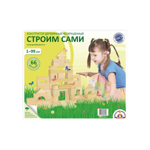 Конструктор. Строим сами. 66 деталей (неокрашенный)