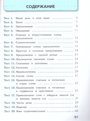 Русский язык 4 класс. Тесты. УМК Школа России. Новый ФП. ФГОС