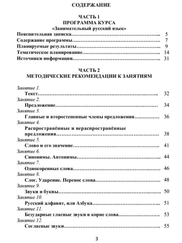 Занимательный русский язык 2 класс. Программа внеурочной деятельности