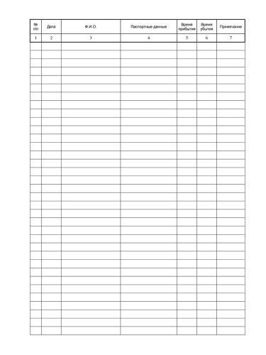 Журнал регистрации посетителей