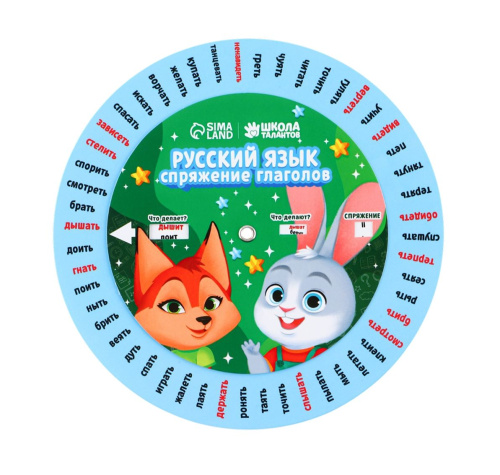 Шпаргалка вращающаяся "Спряжение глаголов"