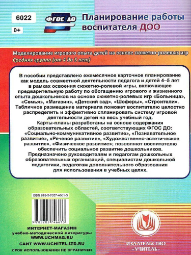 Моделирование игрового опыта детей на основе сюжетно-ролевых игр. Средняя группа (4-5 лет). Технологические карты
