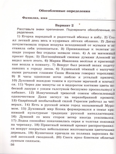 Русский язык 8 класс. Самостоятельные работы ФГОС