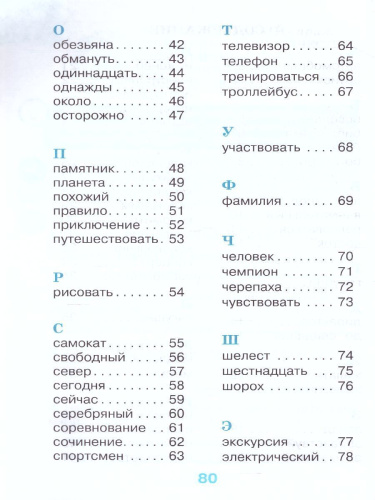 Рабочий словарик 4 класс. УМК "Перспектива". ФГОС