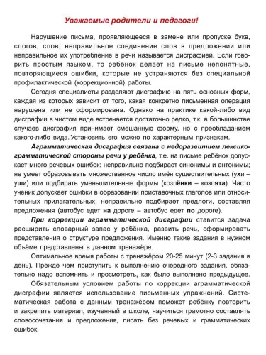 Профилактика аграмматической дисграфии