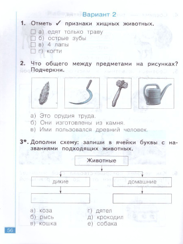 Окружающий мир 1 класс. Тематический и итоговый контроль. Рабочая тетрадь
