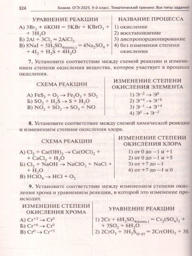 ОГЭ-2025. Химия. 9 класс. Тематический тренинг